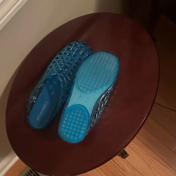 Jeffrey Campbell Translucent Blue Woven Mules - Picture 4 of 4